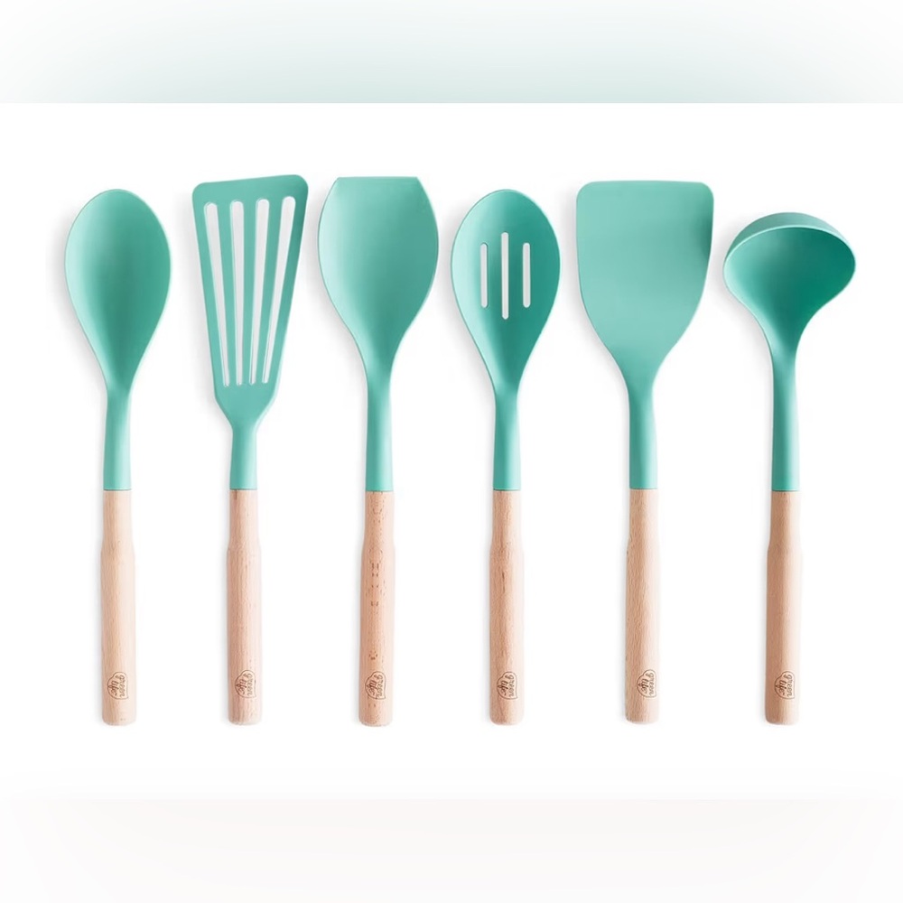 NWOT Green Life Nylon & Wood Kitchen Utensil Set